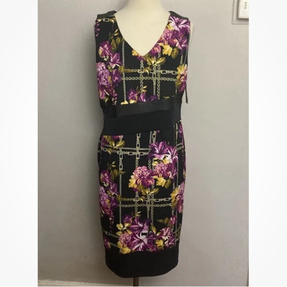5-5 Thalia Sodi Black dress Floral Medium NWT
